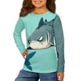 thumbnail image 4 of POLERO 2 Pack Shark Boys Long Sleeve Shirts 3-4 Years Kids Soft Breathable Crewneck Tee Peacock Green T-Shirt Basic Long Sleeve Top Winter Cloth, 4 of 6