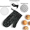 thumbnail image 4 of BBQ Oven Mitts and Pot Holders 4 Pcs Set Black Barbecue Menus Background Oven Glove and Potholder Suitable for Barbecues Baking Cooking Microwave, 4 of 6