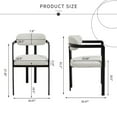 thumbnail image 5 of Boucle Dining Chairs Set of 2 – Mid-Century Modern Upholstered Kitchen Chairs with Wing Back, Ergonomic Backrest & Black Metal Legs for Dining Room, 5 of 10