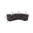 thumbnail image 2 of Benjara Qox Power Reclining Sectional Sofa Set- USB Port- Bonded Leather- Brown, 2 of 7