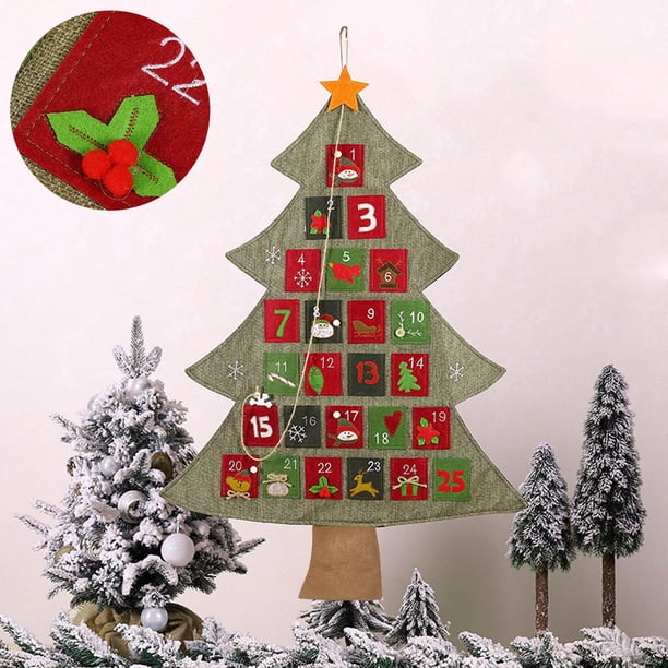Christmas Decorations Christmas Tree Linen Calendar Wall Calendar Countdown  Shopping Mall Holiday Decoration Pendant - Walmart.com