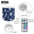 thumbnail image 6 of Kuiaobaty 4 Packs Flickering Flameless LED Battery Candles Waterproof Pillar Fake Candles with Colored Light Remote for Wedding Beach Party Decor Rose Butterfly Blue Leaf Pattern, 6 of 7