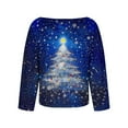 thumbnail image 5 of FDGIU Women's Christmas Long Sleeve T-Shirt - Lightweight Christmas Tree Graphic Top, Snowflake Sequined Blouse, Xmas Vacation Casual Sweatshirt, 5 of 5