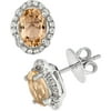 Platinum-Plated Sterling Silver Earrings with Citrine