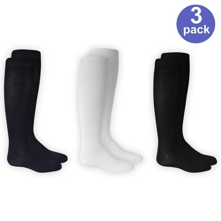 Wonder Nation Girls Socks, 3 Pack Knee High Assorted (Little Girls & Big (Best Knee High Socks)