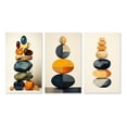 thumbnail image 2 of Designart "Finding Balance Cairn Sculpture Creation II" Spiritual Stone Wall Art Set Of 3 - Traditional Black Gallery Wall Set For Home Decor, 2 of 6