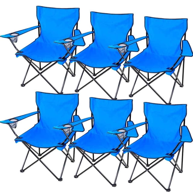 Kit 6 sillas plegables Jardimex Camping Playa Azul