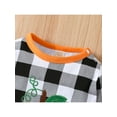 thumbnail image 6 of Genuiskids Newborn Baby Boy Girl Halloween Jumpsuit Long Sleeve Pajamas Crew Neck Plaid Embroidery Pumpkin One Piece Romper Fall Winter Bodysuit 0-18M, 6 of 9
