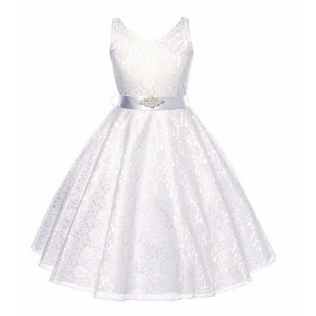 

LIhncine Girls Dress Children s Dress Big Children s Sleeveless Lace Princess Fluffy Dress Girls Wedding Dress Flower Girl Dress Girls Summer Dress(White 2-3 Years)