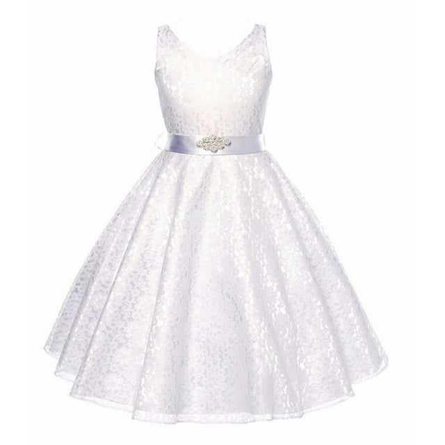Catégorie de Produits Robes Filles / Robe Sans Manches en Dentelle pour Filles avec Fleur pour Mariage