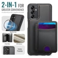 thumbnail image 2 of JEEHOOD Case For Samsung Galaxy A24 4G, RFID Blocking, PU Leather,Compatible With MagSafe Detachable 2 In 1 Wallet With Built-in Push Card Holder,Kickstand Magnetic Protective Cover,Black, 2 of 7