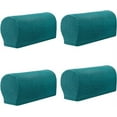 thumbnail image 1 of Xiao Hua 4 fundas elásticas para reposabrazos a cuadros, de color liso, antideslizantes, para sillas, sofás, sillones, reclinables, con pasadores giratorios, color azul A, 1 of 5