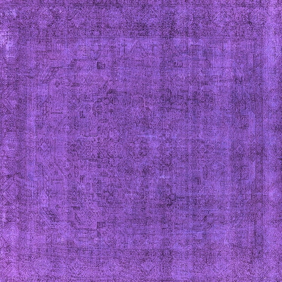 Ahgly Company Indoor Square Oriental Purple Industrial Area Rugs, 4' Square