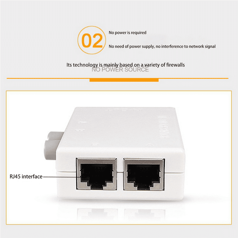 Mini 2 Port RJ45 RJ-45 Network Switch Ethernet Network Box Switcher Dual 2  Way Port Manual Sharing Switch Adapter HUB 