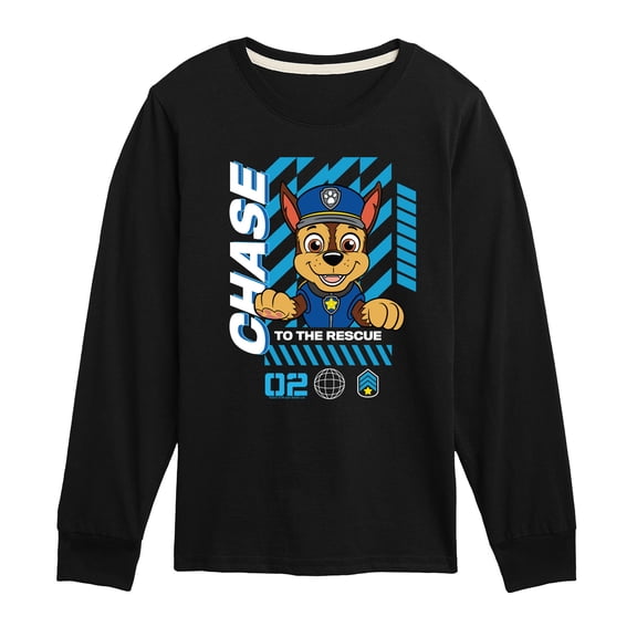 Paw Patrol - Chase Rescue - Youth Boys Long Sleeve Graphic T-Shirt