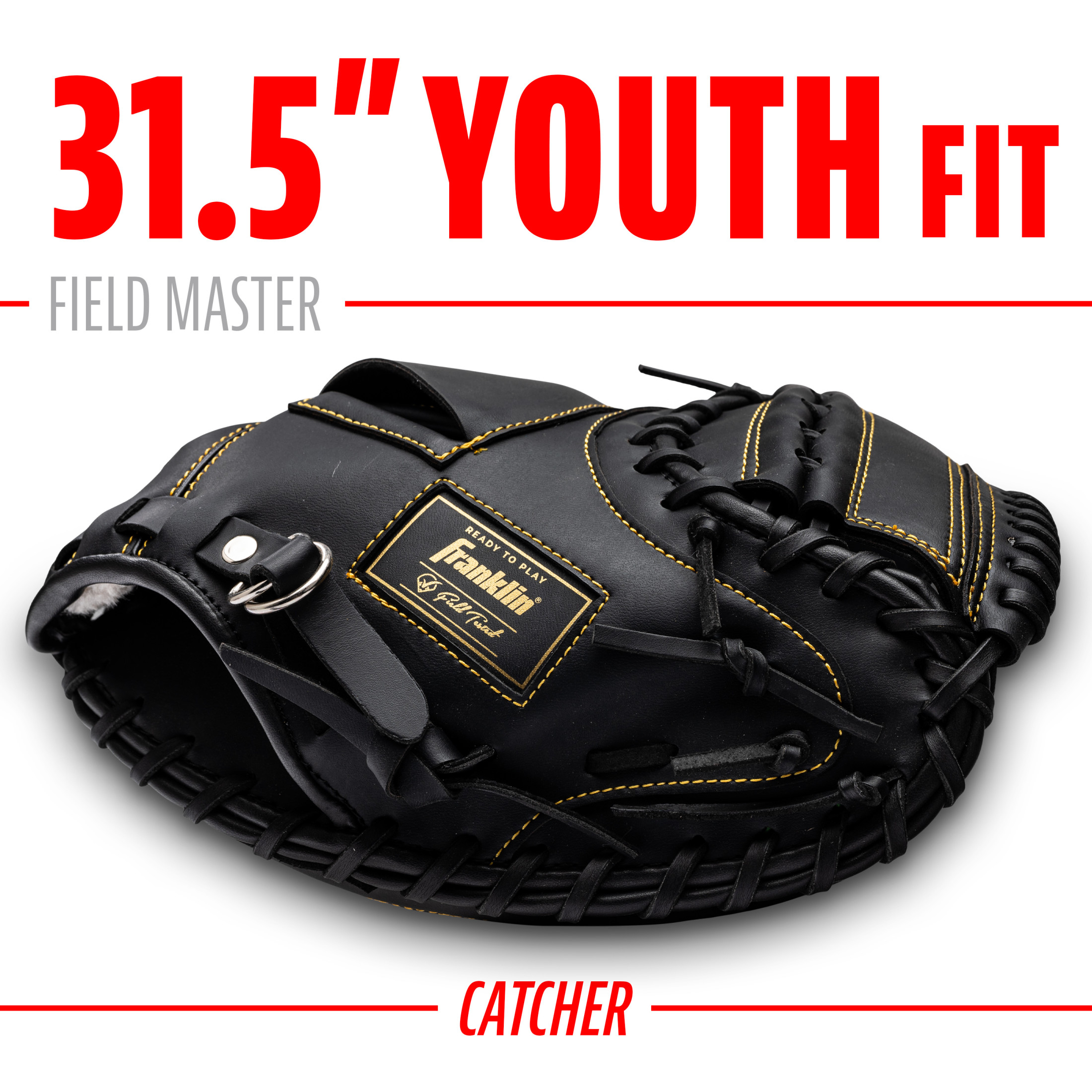 Franklin Sports Field Master 31.5" Catcher's Mitt, Black/Gold photo 3