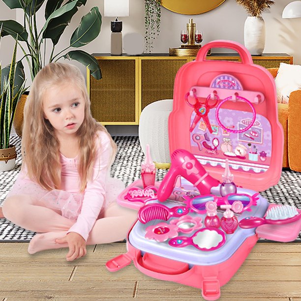 de simulación portátil, herramientas Montessori, maleta, plástico, desarrollo sensorial, de roles, juguetes educativos para niñas, niños, Maquillaje Yotijar Juegos de simulación de juguetes