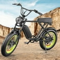 thumbnail image 3 of YRSG 48V 2*1000W Mountain Off-Road Electric Bicycle For Men Women 20''*4.0 Fat Tires Electric Bike For Adult UL2849,Green, 3 of 8