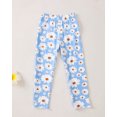 thumbnail image 4 of 3T Baby Girls Clothes 4T Girls 2PCS Fall Winter Outfits Set Flower Print Toddler Girls Long Sleeve Top Pants Set Blue, 4 of 7