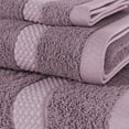 thumbnail image 2 of Beautiful by Drew Barrymore 6-Piece Dobby Bath Towel Set, Soft 100% Cotton, Rose Pink, 2 of 5