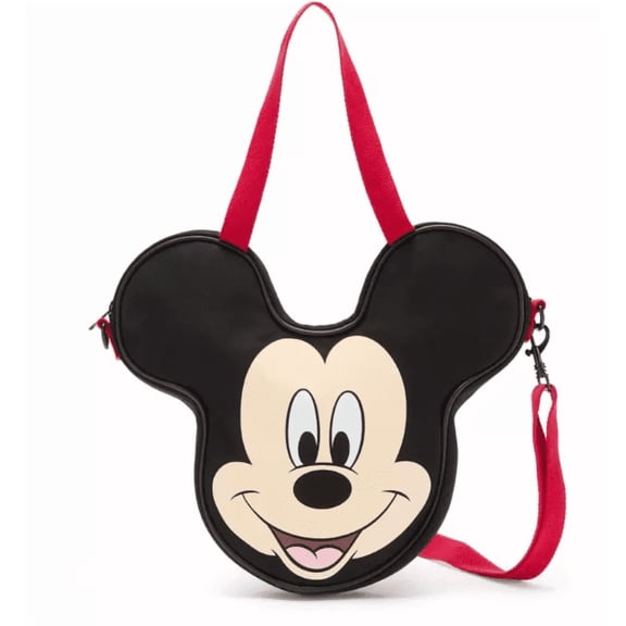 Disney Parks WDW Mickey Mouse Big Face Canvas Mini Tote Bag Crossbody New w Tag