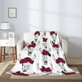 thumbnail image 2 of Throw Blanket for Couch Sofa and Bed, Bull skull rose white cool Super Soft Plush Throw Blanket, Fuzzy Cuteness Comfy Warm Washable Flannel Blanket & Throws for All Season 60"x50", 2 of 5