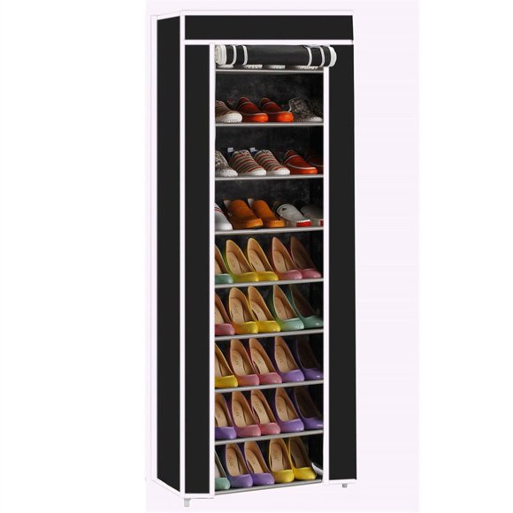 Shoe Rack Portable Storage Free Standing Shoe Organizer with Non-Woven Fabric Cover