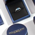thumbnail image 5 of Gem Stone King 14K White Gold Swiss Blue Topaz & White Lab Grown Diamond 3-Stone Engagement Ring | 1.19 Cttw | Round 5MM and 4MM | Three Stone Wedding Anniversary Promise Ring for Women (Size 8), 5 of 6