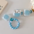 thumbnail image 1 of For AirPods 1/2/Pro/3rd Gen 2021 Shockproof Wave pattern blue tulip+bracelet Case Cover, 1 of 5
