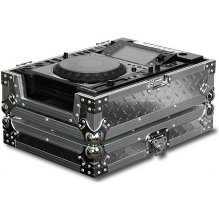 DIAMOND PLATED LARGE FORMAT TABLETOP CD/DIGITAL MEDIA PLAYER CASE