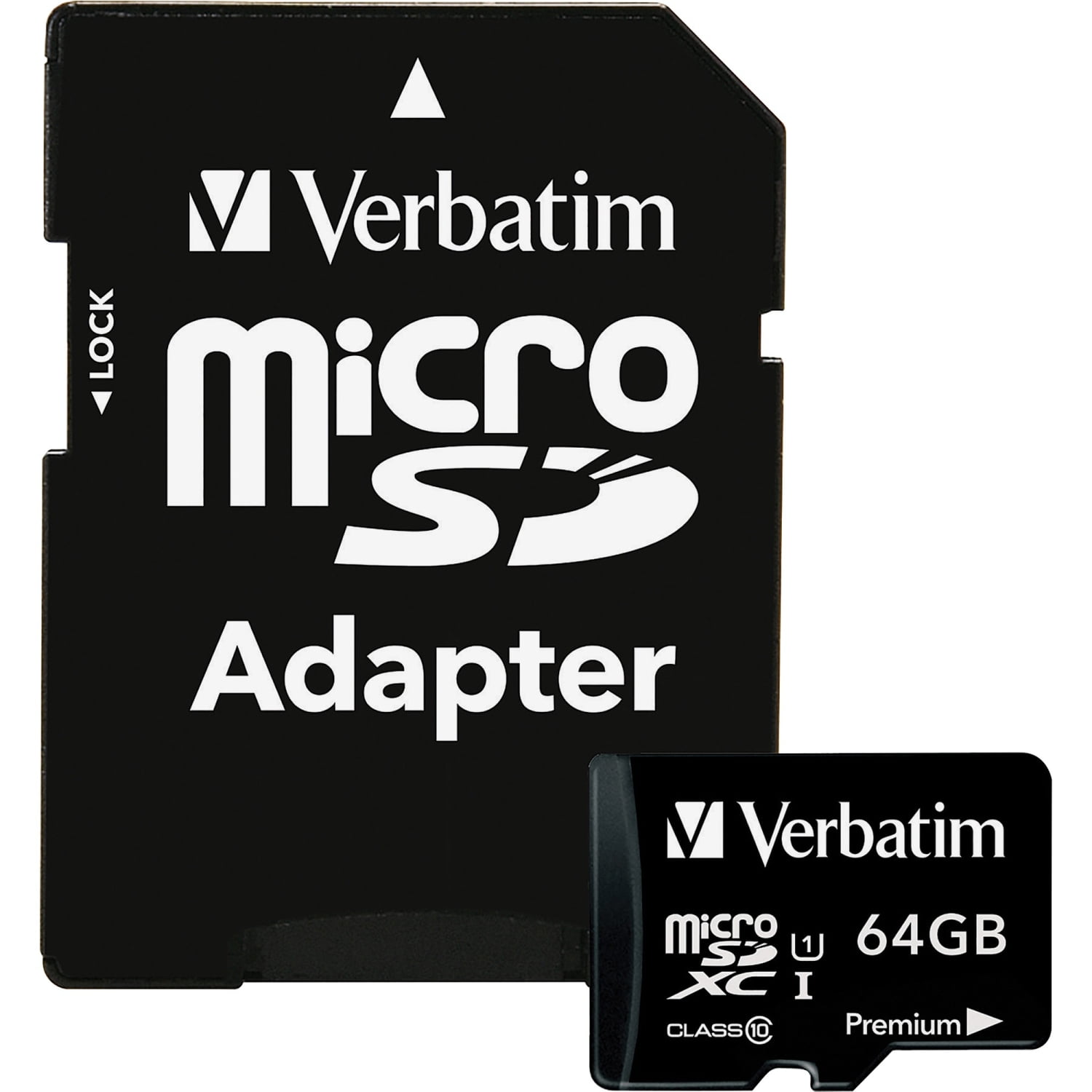 Verbatim 64GB Premium microSDXC Memory Card with Adapter, UHS-I V10 U1 Class 10