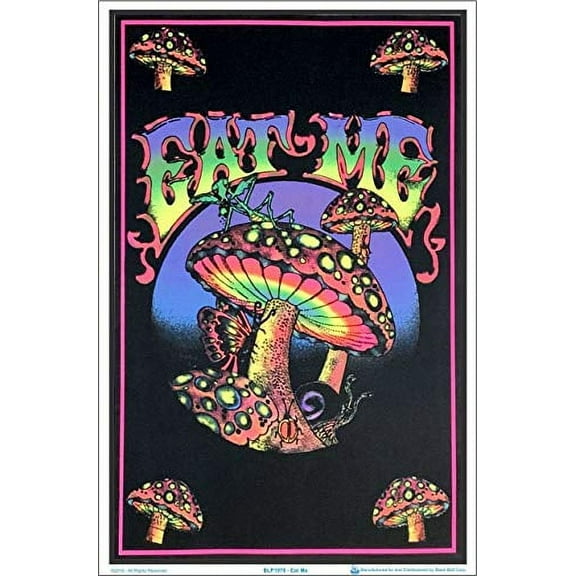 Eat Me Mushroom Magic Laminated Blacklight Poster - 23.5" x 35.5"