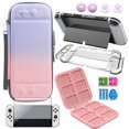 thumbnail image 1 of MesaSe For NintendSwitch OLED Accessories Set Storage Bag 9H Tempered Glass Protective Film Game Card Case PC Hard Shell Thumb Grip Cap, 1 of 9