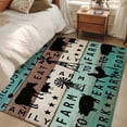 thumbnail image 5 of 3x5 Washable Area Rug, Chicken Cow Pig Non-Slip Rectangle Rug for Living Room Bedroom, Farmhouse Animal Windmills Teal Wood Grain Indoor Low Pile Floor Mat for Home Decor, 5 of 9