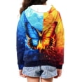 thumbnail image 2 of chaqlin Girls' Fashion Hoodies & Sweatshirts Butterfly Full Zip Hoodie Ice Fire Flame Long Sleeve Sweatshirt Jacket Casual Outerwear with Pocket Fall Winter Fashion Clothes, 2 of 7