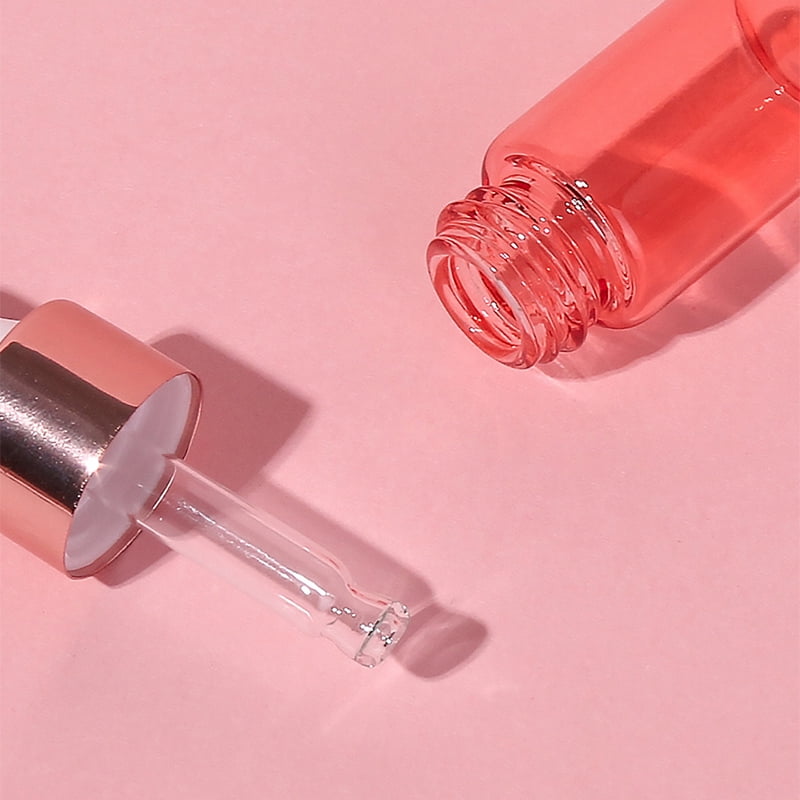 2Pcs 3ml Clear/Frosted/Red Emtpy Glass Dropper Bottles Mini Dropper Bottles for Traveling Essential Oils DIY Cosmetic Liquid