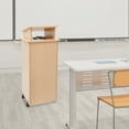 thumbnail image 3 of TOOL1SHOoo Rolling Wood Podium with 4 Wheels,,44*18*18in,Movable Desk for Classroom Church oak, 3 of 14