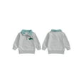 thumbnail image 2 of BemeyourBBs Toddler Baby Boy Fall Winter Spring Sweatshirt Golf Club Outfit Embroidery Quarter Zip Pullover Plaid Lapel Long Sleeve Collared Shirt Sweater Tops, 2 of 9