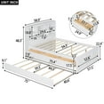 thumbnail image 3 of Newboti Furniture Full Size Platform Bed with Storage Headboard, Charging Station, Twin Size Trundle and 3 Drawers, Antique White NO.79306, 3 of 16