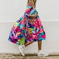 thumbnail image 4 of Robes Boho Imprimées Col Rond Mode Été Longue Robe Grande Robe Évasée Décontractée Élégante Tempérament Irrégulierté Robes Grande Taille FJH, 4 of 6