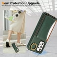 thumbnail image 6 of for Samsung Galaxy A32 5G Wallet Case with Card Slots, Hand Wrist Strap Rotate Ring Design, Finger Grip Ring PU Leather Magnetic Button Shockproof Purse Phone Cover for Galaxy A32 5G, Green, 6 of 7