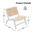 thumbnail image 3 of Modern Boho Mid Century Accent Chair   Scandinavian Cognac Natural Beech Wood with Jute Paper Rope Woven Seat  Indoor Living Room Side Chair, 3 of 10