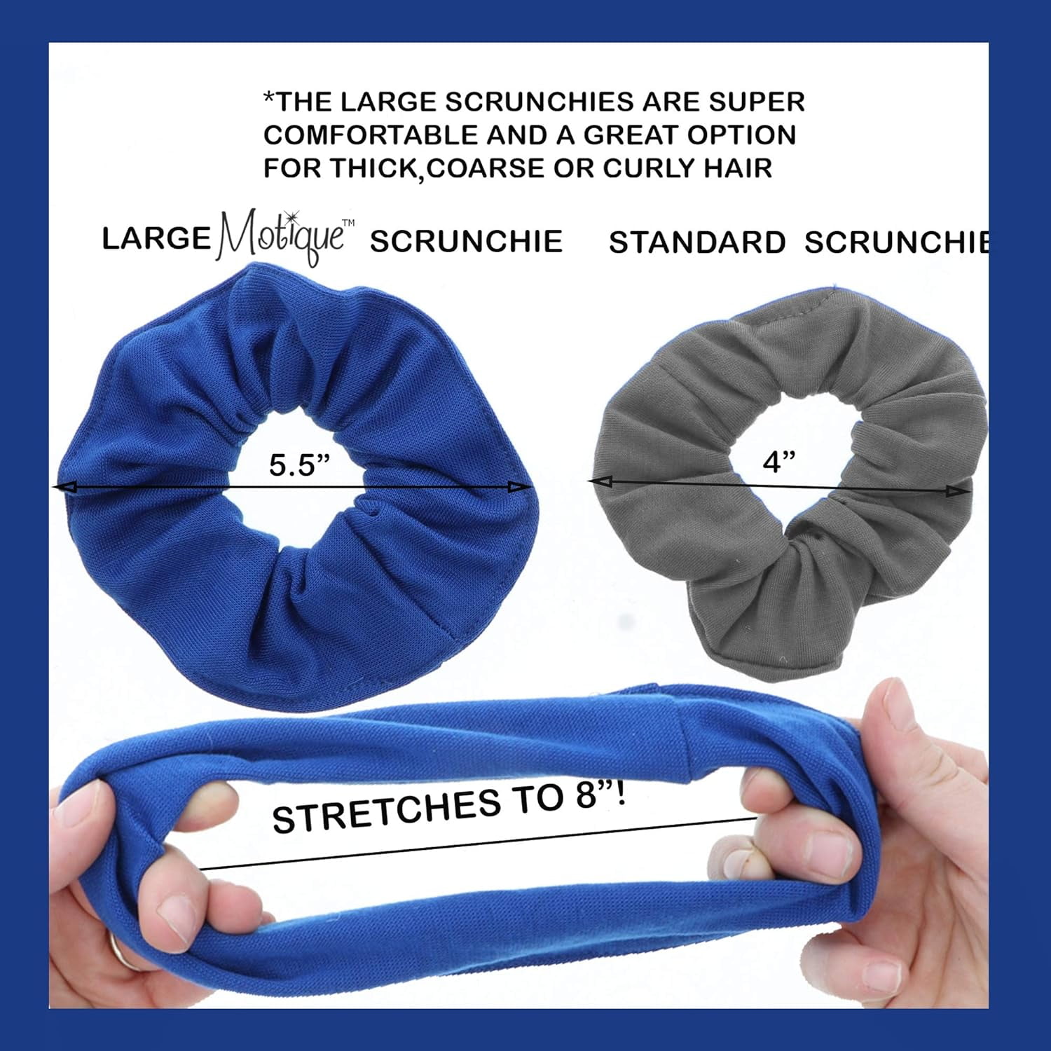 Motique Accessories 36 Pcs Large Solid Scrunchies Hair Elastics for Adult Female - Bright Mix