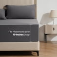 thumbnail image 5 of Anjee King Size Silky Cooling Sheets, Hotel Luxury Bedding Sheets Summer with Deep Pocket Up to 18 Inches, 3 Piece Bed Sheets for Women, Men including 1 Fitted Sheet, 2 Pillowcases, Dark Grey, 5 of 10