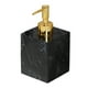 thumbnail image 1 of Dispensador de gel de ducha vacío, dispensador de jabón líquido de manos, 400 ml, elegante resina de mármol cabeza dorada negra, 1 of 9