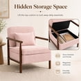 thumbnail image 4 of SESSLIFE Accent Chair with Storage Space, Upholstered Living Room Chairs with Waist Cushion & Wood Frame, Reading Armchair for Bedroom Sunroom, Pink, 4 of 9