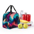 thumbnail image 5 of Salouo Colorful Surreal Landscape for Unisex Lunch Bag Leakproof Lunch Tote Large Capacity Reusable Insulated Lunch Box Cooler Lunch Container for Work/Office/Picnic/Travel-Black, 5 of 8