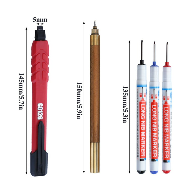 Minchun Metal Marking Pen Carpenter Pencil For Construction 7pcs/set  Woodwork Home DIY Graphite Note Number With 7 Refill Leads 