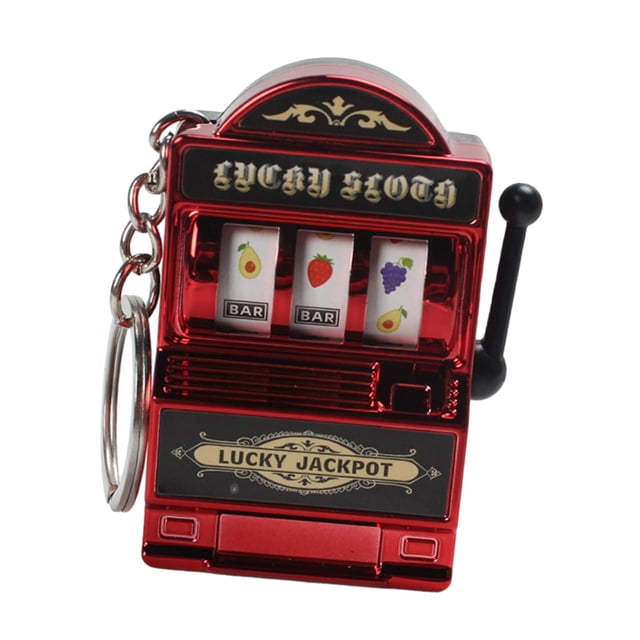 Minimáquina tragamonedas en miniatura, juguete novedoso, regalo de San Valentín, recuerdo, llavero. Rojo