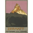 thumbnail image 2 of Theodor Barth 11x14 Gold Ornate Wood Frame and Double Matted Museum Art Print Titled - Zermatt, Matterhorn 4505M Switzerland (1908), 2 of 4